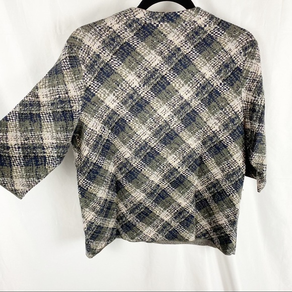 ANTHROPOLOGIE Troubadour Plaid & Floral Felted Wool Sweater XS - Picture 7 of 7